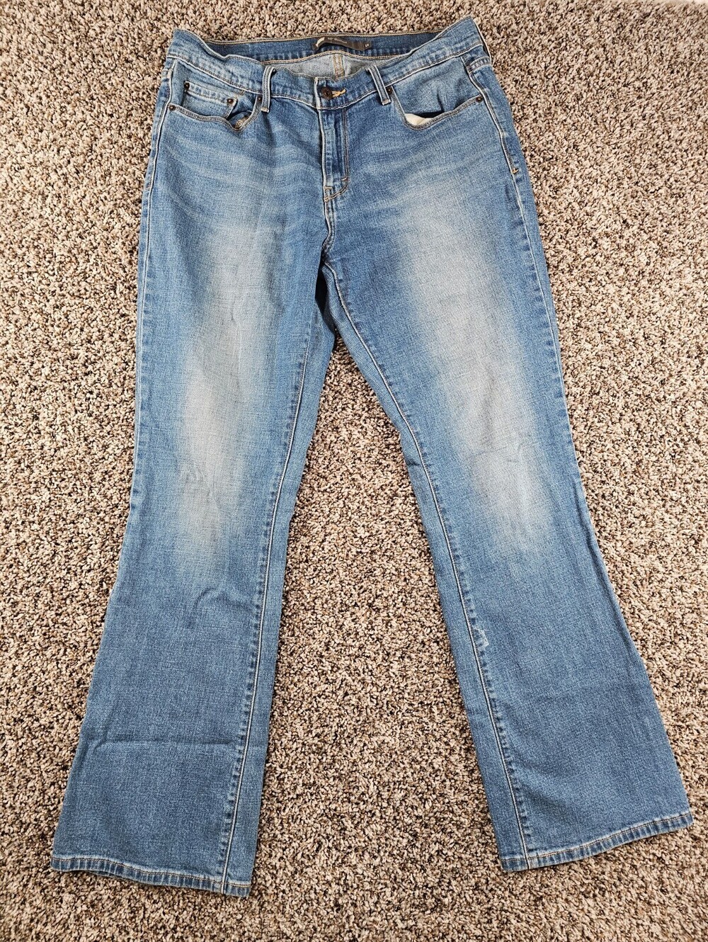 Levis 515 Womens Sz 12 Bootcut Blue Jeans Light Wash Lightly Distressed